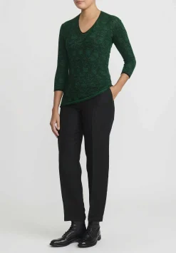 Lainey Keogh Cashmere V-Neck Sweater In Emerald Green