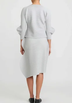 Issey Miyake Concretion Pleats Skirt In Light Grey