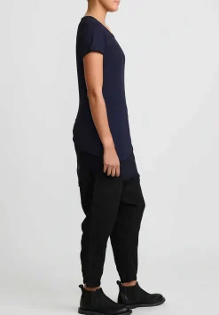 Rundholz Dip Cotton & Mesh Short Sleeve T-Shirt In Grape Cloud Blue