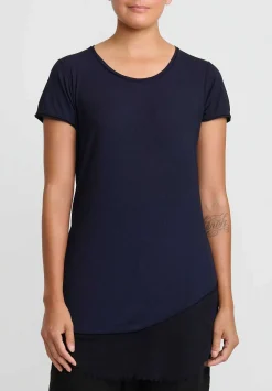 Rundholz Dip Cotton & Mesh Short Sleeve T-Shirt In Grape Cloud Blue