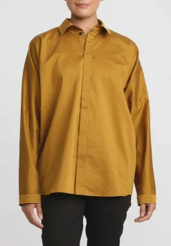 Jan-Jan Van Essche Cotton & Silk Chambray Shirt In Gold