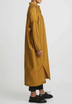 Jan-Jan Van Essche Cotton & Silk Long Loose Shirt In Gold