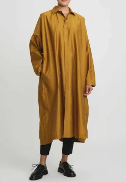 Jan-Jan Van Essche Cotton & Silk Long Loose Shirt In Gold