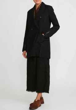 Masnada Cotton & Wool Double-Breasted Jacket In Black