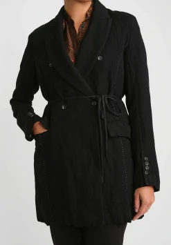 Masnada Cotton & Wool Double-Breasted Jacket In Black