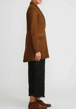 Masnada Cotton & Wool Double-Breasted Jacket In Land Brown