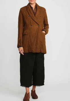 Masnada Cotton & Wool Double-Breasted Jacket In Land Brown