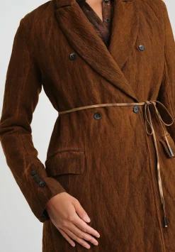 Masnada Cotton & Wool Double-Breasted Jacket In Land Brown