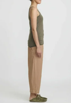 Album di Famiglia Cotton Canotta Tank Top In Khaki Green