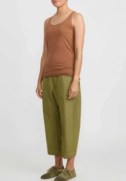 Album di Famiglia Cotton Canotta Tank Top In Pottery Brown