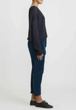 Umit Unal Cotton Corduroy Drop Crotch Pants In Blue Spruce