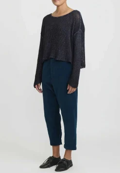 Umit Unal Cotton Corduroy Drop Crotch Pants In Blue Spruce