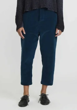 Umit Unal Cotton Corduroy Drop Crotch Pants In Blue Spruce