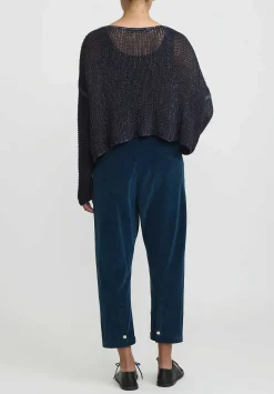 Umit Unal Cotton Corduroy Drop Crotch Pants In Blue Spruce