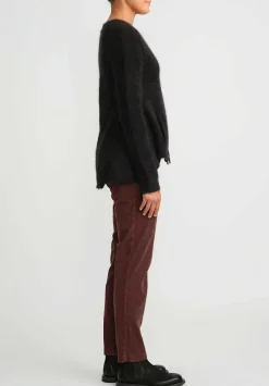 Rundholz Black Label Cotton Corduroy Skinny Stretch Pants In Red Wood