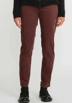 Rundholz Black Label Cotton Corduroy Skinny Stretch Pants In Red Wood