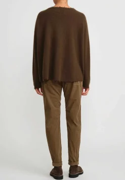 Rundholz Black Label Cotton Corduroy Skinny Stretch Pants In Bronze Brown