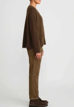 Rundholz Black Label Cotton Corduroy Skinny Stretch Pants In Bronze Brown