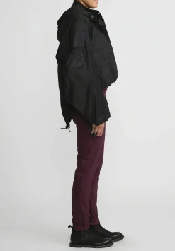 Rundholz Cotton Cropped Oversized Jacket In Black