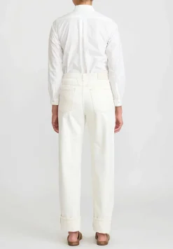 Closed Cotton Denim Briston Relaxed-Fit Jean In Creme Off White