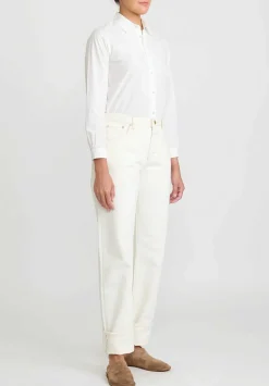 Closed Cotton Denim Briston Relaxed-Fit Jean In Creme Off White