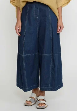 Gilda Midani Cotton Denim Egg Pants In Blue