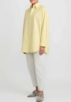 Lemaire Cotton Denim ''Twisted'' Pants In Snow Grey