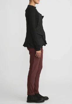 Rundholz Cotton Distressed Long Sleeve T-Shirt In Black