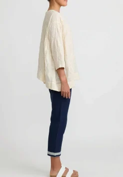 Injiri Cotton Embroidered Rasa Top In Ivory White