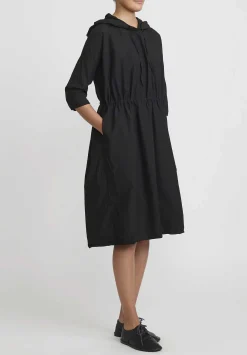 Album di Famiglia Cotton Hooded Tc Dress In Black