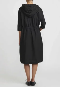 Album di Famiglia Cotton Hooded Tc Dress In Black