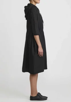 Album di Famiglia Cotton Hooded Tc Dress In Black