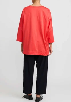 Casey Casey Cotton Jersey Top In Coral Red
