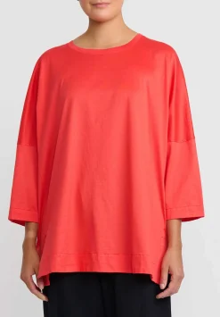 Casey Casey Cotton Jersey Top In Coral Red