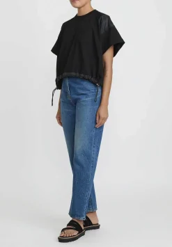 Sacai Cotton Jersey T-Shirt In Black