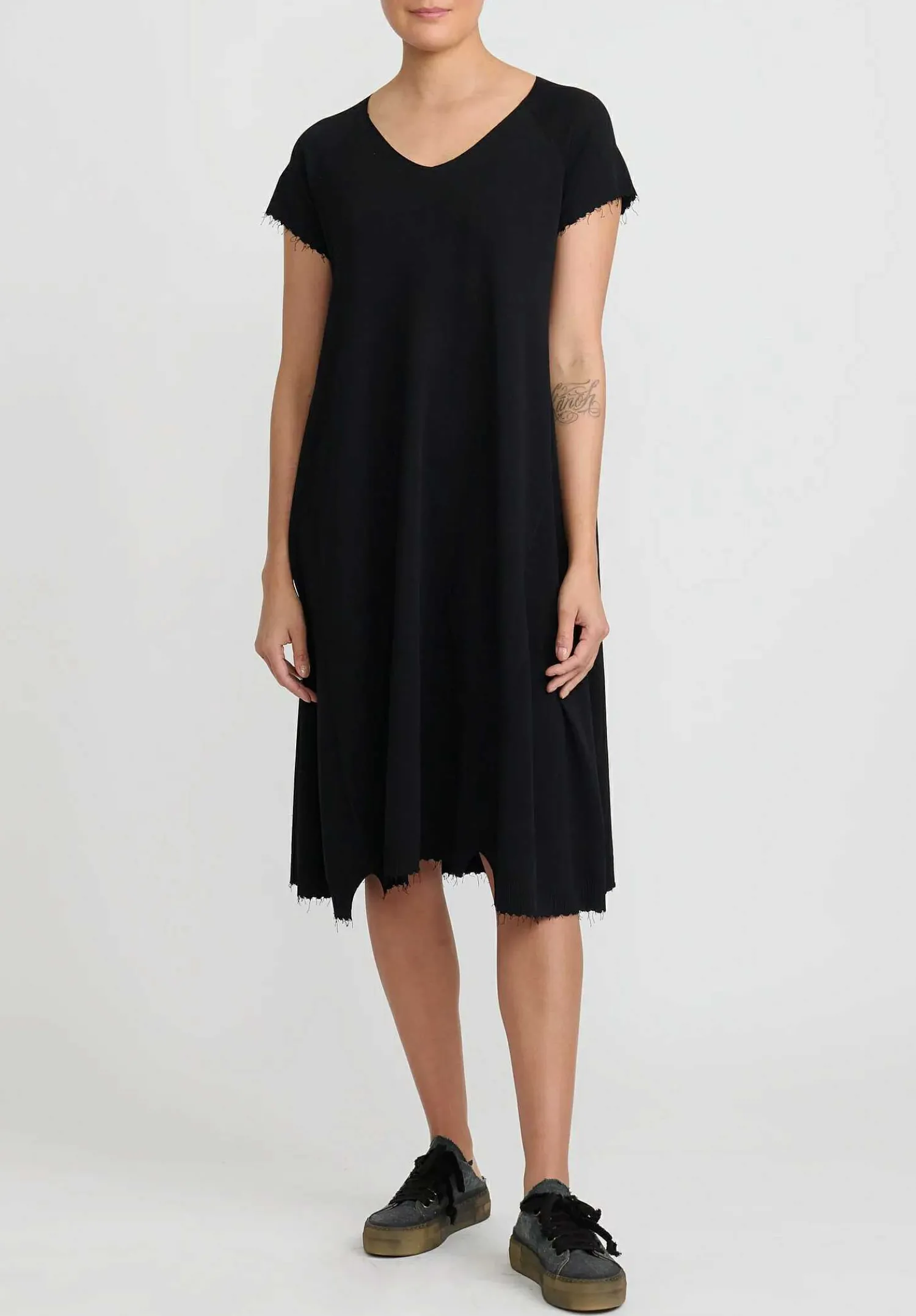Rundholz Cotton Knit Dress In Black
