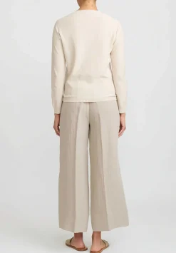 Antonelli Cotton Knit Einstein Pullover In Gesso Beige Natural