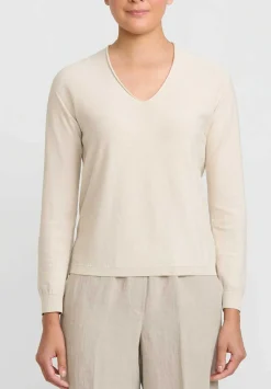 Antonelli Cotton Knit Einstein Pullover In Gesso Beige Natural