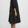 AODress Cotton, Linen And Silk Patched A-Line Dress In Sumi Black