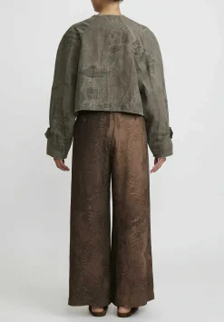 Uma Wang Cotton Linen Distressed Kady Jacket In Metamorphosis Grey