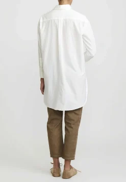Umit Unal Cotton Long Asymmetric Side-Slit Shirt In Off White