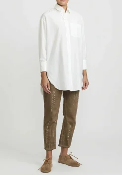 Umit Unal Cotton Long Asymmetric Side-Slit Shirt In Off White