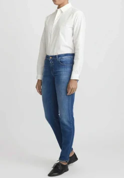 Closed Cotton Long Narrow Baker Jeans In Dark Blue