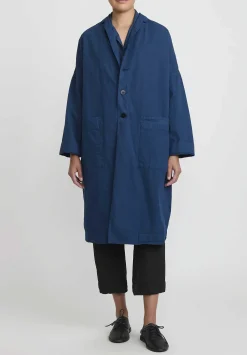 Album di Famiglia Cotton Loose Cc Coat In Navy Blue