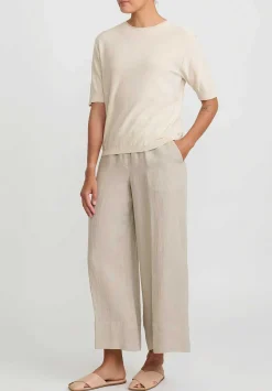 Antonelli Cotton Short Sleeve Platone Sweater In Off White Natural