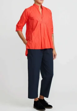 Daniela Gregis Cotton Sigaretta Elastico Pants In Blue