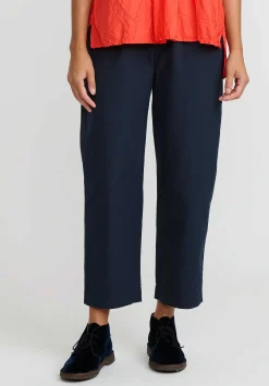 Daniela Gregis Cotton Sigaretta Elastico Pants In Blue
