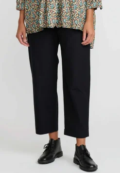 Daniela Gregis Cotton Sigaretta Elastico Pants In Nero Black