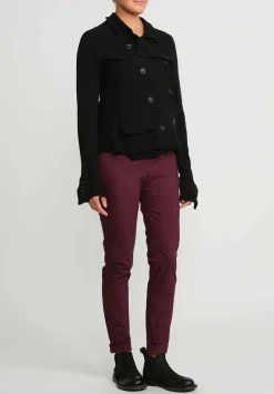 Rundholz Black Label Cotton Stretch Skinny Pants In Ruby Red