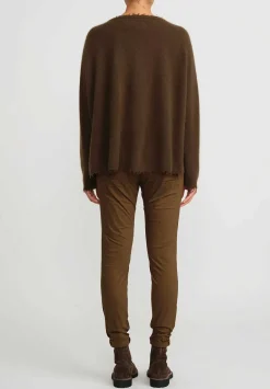 Rundholz Black Label Cotton Stretch Skinny Pants In Bronze Brown